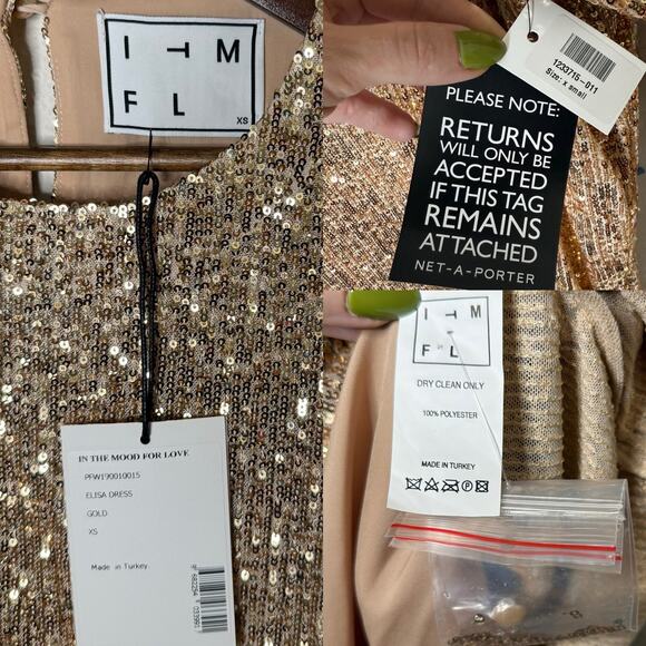 In the Mood for Love Elisa Sequin Gold Dress size XS - Picture 6 of 6